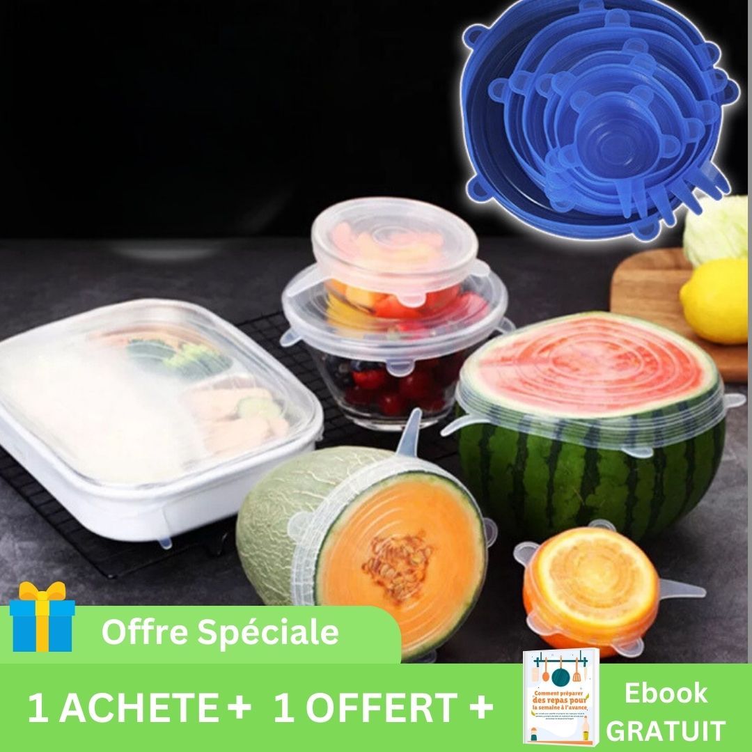 FreshCover™ Couvercle alimentaire en Silicone extensible - 6Pcs. –  organiser ma cuisine